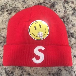 Supreme s logo beanie and ripndip sticker